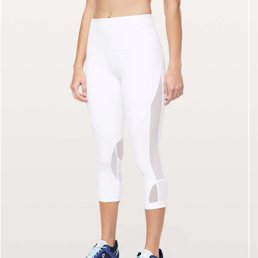 Lululemon White Clear The Court Crop 21" Legging